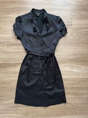 Guess Jeans Vintage Satin Ruffle Mini Dress
